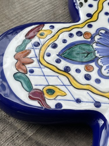 2003 APF Inc Ceramica Decorazione Parete Croce Arte Popolare Colori Vibranti Arte Glass Messico - Foto 3 di 8