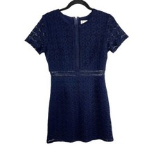 J.O.A. Navy Blue Lace Cut Out Short Sleeve Dress Women's Size Small