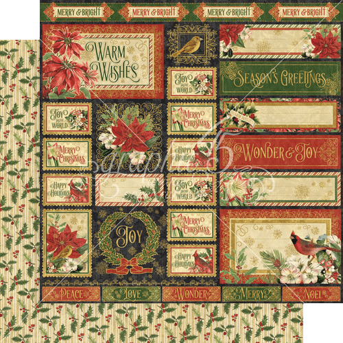 Graphic45 WARM WISHES 12x12 PACK DE COLECCIÓN álbumes de recortes 16 PAPELES + PEGATINAS - Imagen 8 de 10