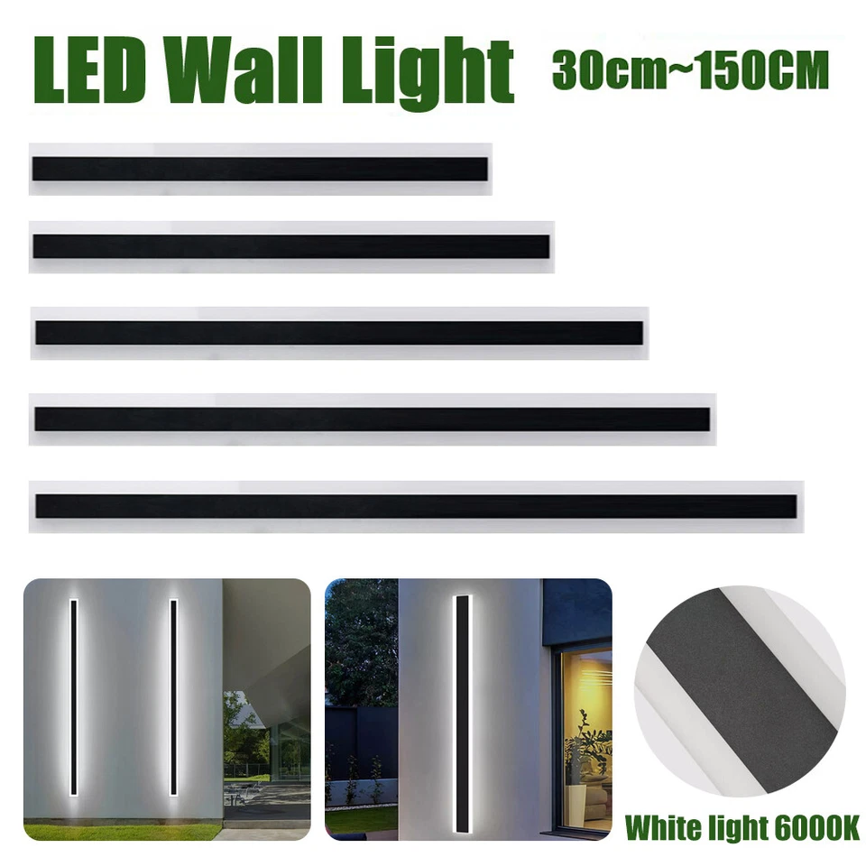 Long Strip Wall Light Sconce Exterior Modern Waterproof Outdoor Indoor LED Lamp - Image 2 of 4