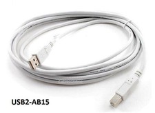 15ft USB 2.0 A-Type Male to B-Type Male Printer/ Scanner/ etc. Cable - USB2-AB15
