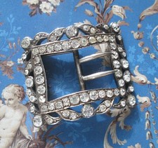 ANTIQUE GEORGIAN BELT BUCKLE PASTE STONES set in SOLD SILVER