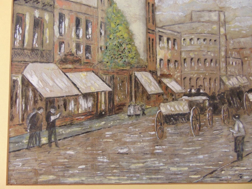 LOTE Acuarela Gouache PLYMOUTH DEVON UK STREET SCENE Firmado Años 1910 Teatro Real Foto 3 de 4