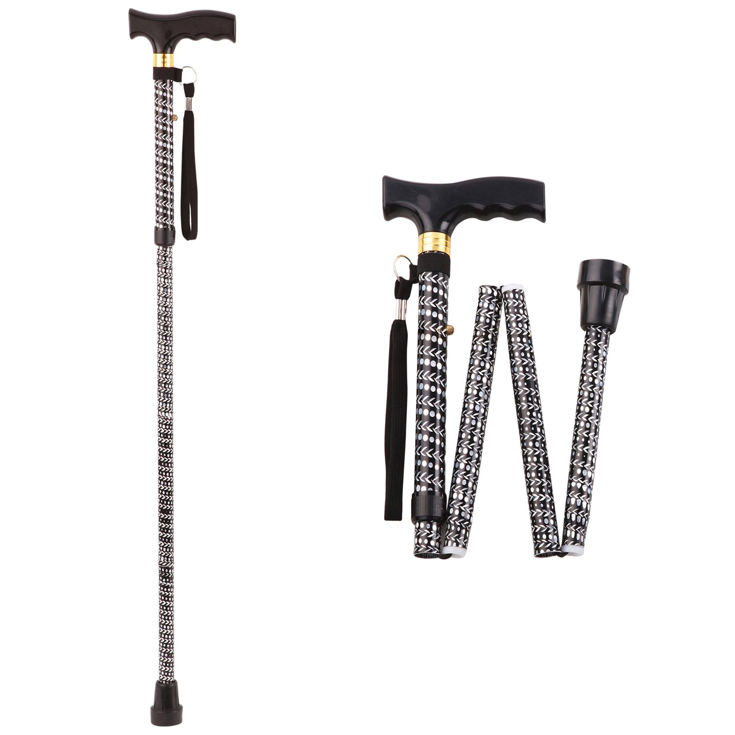 Aidpat Extendable Plastic Handled Walking Stick with Engraved Pattern