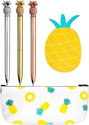 JeVenis Pineapple Pens Ballpoint with 5 Piece Set, Rose Gold 
