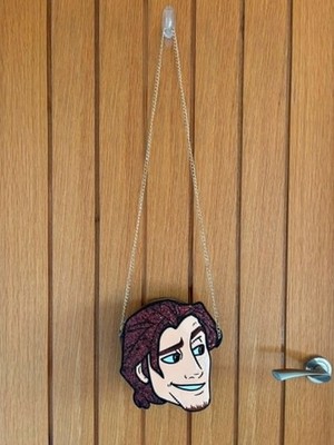 Disney Danielle Nicole Flynn Rider Face Glittery Crossbody Chain Bag - New