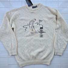 Vintage Knightsbridge Scottish Isle Golf Cotton Sweater Made In USA- Medium