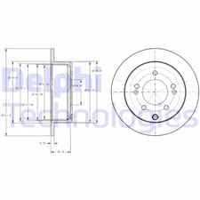 2x DELPHI Disque de frein Arrière pour KIA SOUL (AM) 262mm BG4327