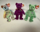 Ty Beanie Babies Lot of 3 Bears Millennium Peace Kicks Vintage 90s Toys