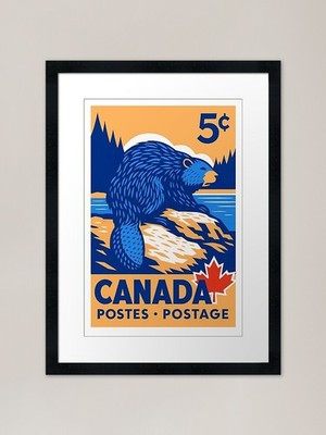 Kanada Biber Stempel Poster Gerahmt Ein Gerahmtes Wandbild Poster Leinwanddruck Bild
