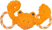 Jolly Pets Tug-A-Mals Crab Large Orange Squeaky Plush Toy for Dogs