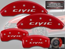 2022-2026 Honda Civic Lx Sport Front Rear Red Mgp Brake Disc Caliper Covers