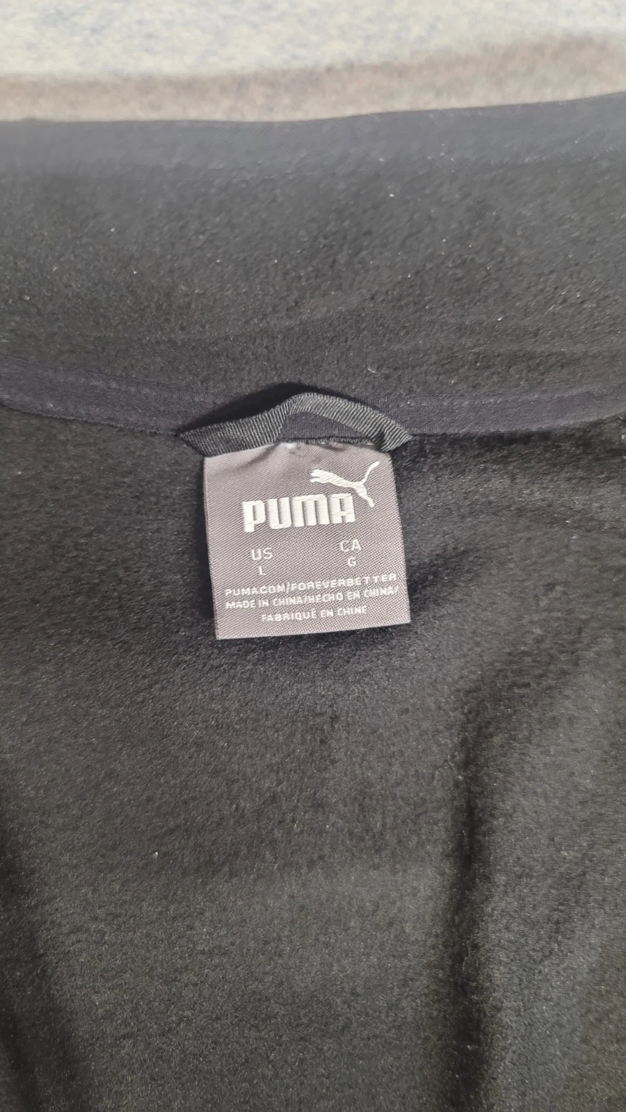 PUMA Black Polar Fleece Jacket Raglan Sleeves Large image 7
