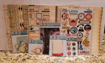 October Afternoon ''9 to 5'' Scrapbook Kit Huge Lot 12x12  Papers & Embellishments