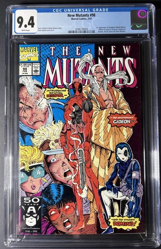 New Mutants #98 - CGC 9.4, 1st Appearance of Deadpool White Pages Marvel Comics
