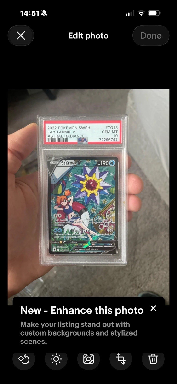PSA 10 - Starmie V - Astral Radiance TG13/TG30 2022 Pokemon Card