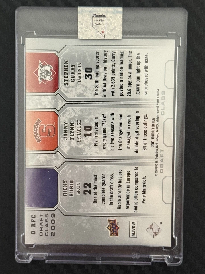 2009-10 Upper Deck Draft Edition - Stephen Curry, Ricky Rubio, Jonny Flynn RARE - Image 2 of 2