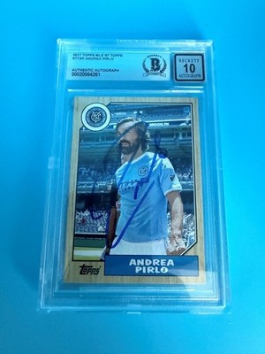2017 TOPPS MLS '87 THROWBACK - ANDREA PIRLO - SIGNED BECKETT AUTHENTIC AUTO 10