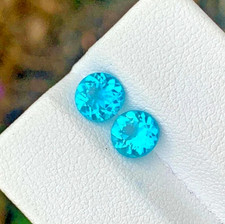 10 Ct Certified Natural Paraiba Tourmaline Pair Neon Blue Loose Gemstone 2pic