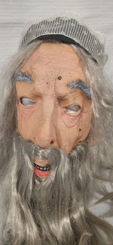Harry Potter Dumbledore Adult Latex Mask Rare Vtg Full Head Hair Beard Bust  - Image 3 of 4