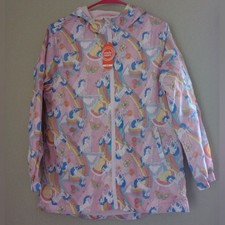 NWT Wonder Nation Pink Unicorn Lined Waterproof Jacket Size XL 14-16