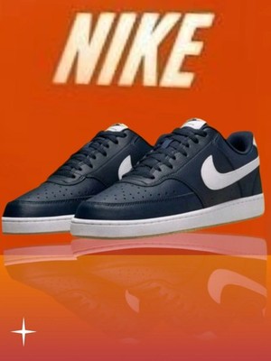 Nike Gr 46 Court Vision Low Next Nature Blau Weiß Herrenschuhe Sneaker 