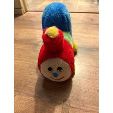 Vtg Eden Primary Colorblock Train Musical Wind Up Plush "I've Been Working...RR"