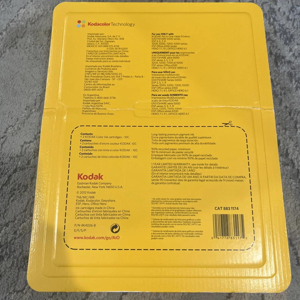 Kodak 10C Color Printer Ink Cartridges Twin Pack 2x420 Pages New - Image 3 of 3