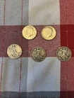 Walking Liberty & Kennedy Half Dollar 90% Silver, Circulated  $2.50 Face Value