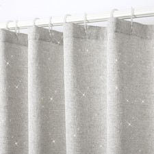 Glitter Shower Curtain Silver Grey Cloth Sparkly Curtains for Bathroom Bling ...