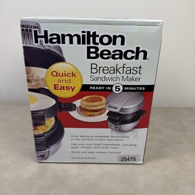 Hamilton Beach Breakfast Sandwich Maker 25475 Ready in 5 Minutes Quick Easy