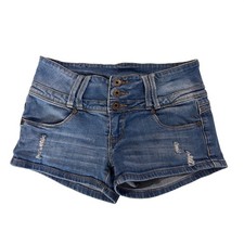 Distressed Denim Blue Jean Mini Shorts Size 3 Summer Beach Spring Break
