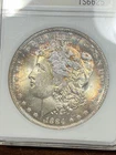 ANACS MS63 1884 O MORGAN DOLLAR BEAUTIFUL LUSTER AND TONING GENIE LAMP HOLDER