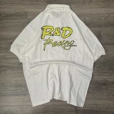 Vintage 90s R&D Racing Polo shirt size large made in USA single stitch
