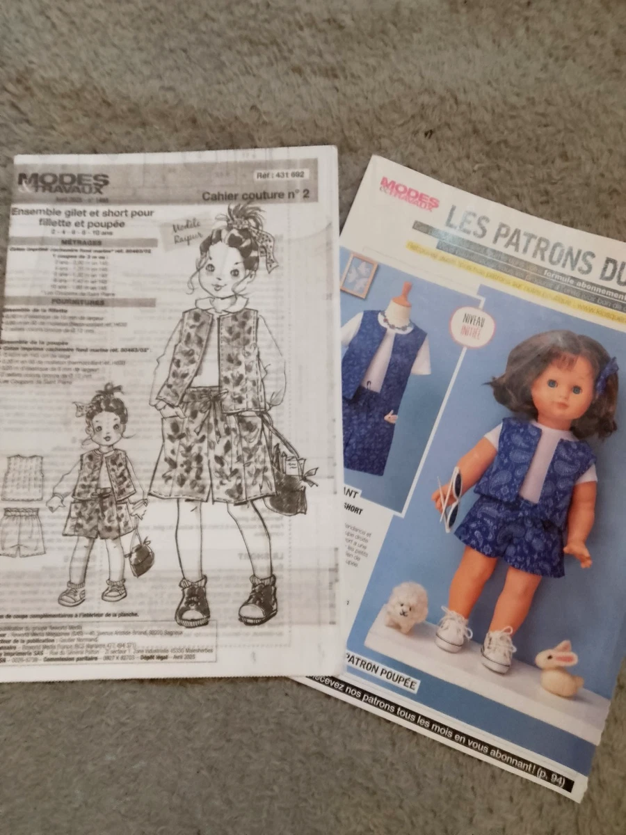Page De Patrons Poupées MODES ET TRAVAUX - Décembre 1964 - Modèles Marie-Françoise Et Michel