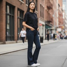 Democracy Ab"solution High Rise Wide Leg Jeans in Indigo Size 10