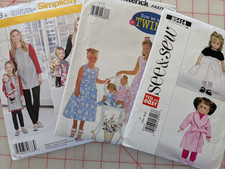Lot of THREE Sewing Patterns 18" Doll Clothes MOMMY / DAUGHTER Dress CUT UNCUT