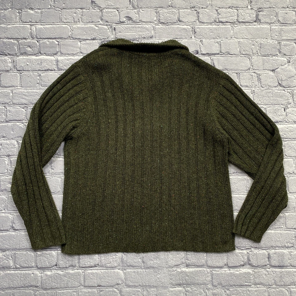 Cárdigan Suéter Fieldmaster Para Hombres M Verde Arco Iris Mancha Cremallera Completa Preppy Académico Foto 2 de 4