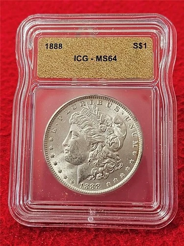 1888  MORGAN SILVER DOLLAR  ICG  MS 64                                   #T1738