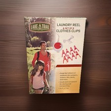 Lake And Trail Laundry Reel And Set Of 8 Clothes Clips