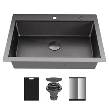 Karran USA HST3322SB Matrix 33" Drop In Single Basin Stainless - Gunmetal Grey