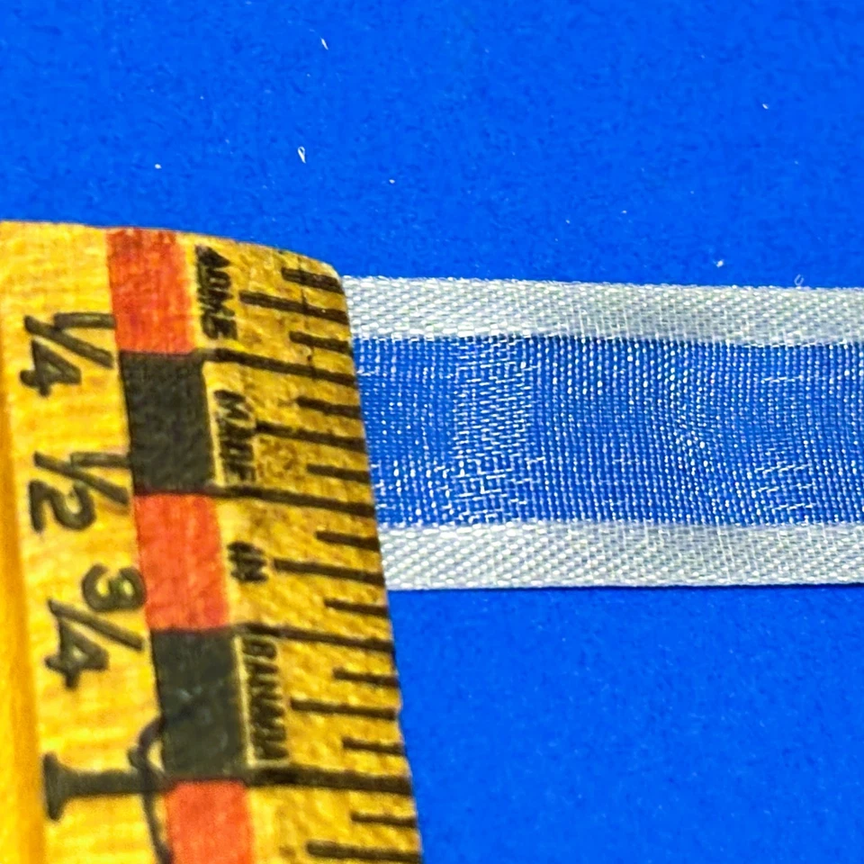 Silver Sheer Ribbon Satin Edge Trim Nylon Polyester 5/8" Wide 15 yds - Image 2 of 3