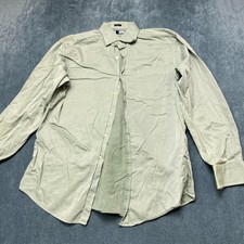 Tommy Hilfiger Dress Shirt Mens Large 16 34-35 Green Cotton Regular Fit Business