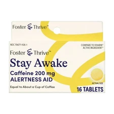 Stay Awake Caffeine 16 Tabs 200 Mg by Foster And Thrive