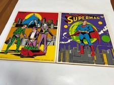 Wood Puzzles 2 Vtg 1976 Playskool DC Comics The Villains 380-08/Superman 380-01