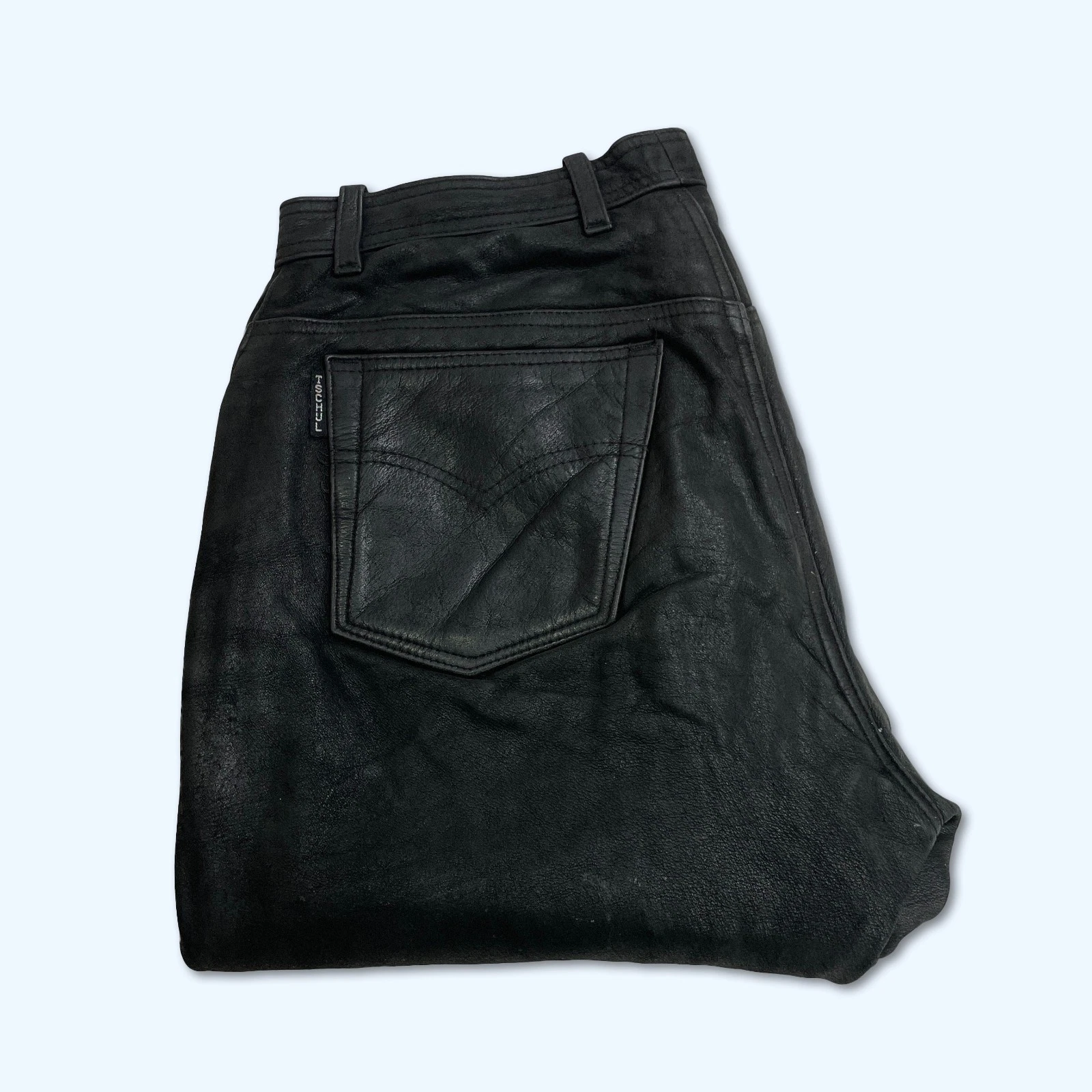 TSCHUL Mens Premium 100% Nubuck Leather Motorcycle Trousers Pants W32" L31" Jean