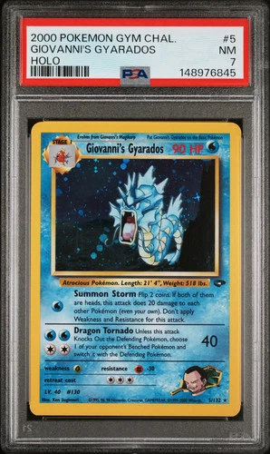 2000 Pokemon Gym Challenge Giovanni's Gyarados Holo PSA 7 #5/132