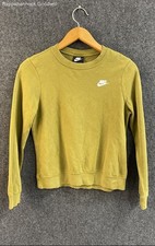 Nike Women's Sportswear Club Fleece Crewneck Sweatshirt Olive Green Logo Size S