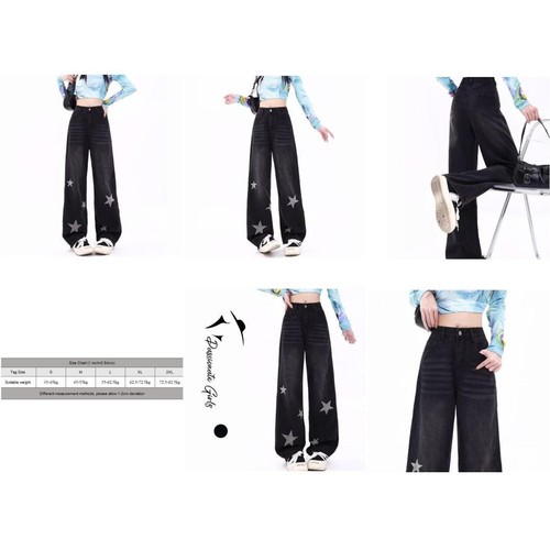 Süße und bequeme Damen High Waist lockere gerade Hose mit Sternen - Bild 11 von 32