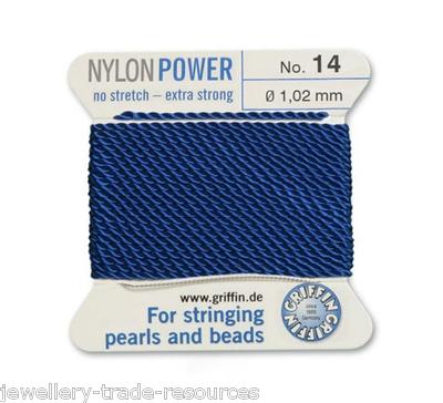 DUNKELBLAUER NYLON POWER SEIDIGENFADEN 1,02 mm SCHNURPERLEN & PERLEN GRIFFIN 14